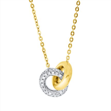 Collier Gelbgold / Weißgold 18kt 0,46 Diamantschmuck mit 80 Diamanten - 4O869