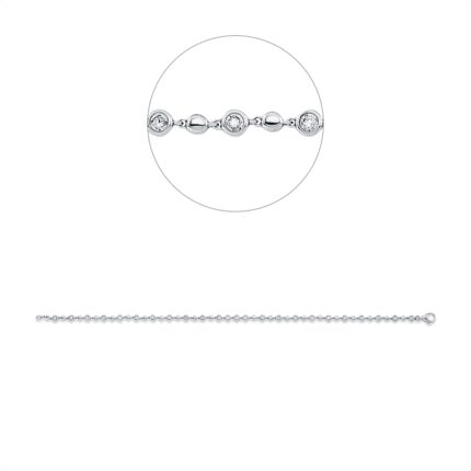 Armband Weißgold 18kt 0,18 Diamantschmuck mit 24 Diamanten - 5F726