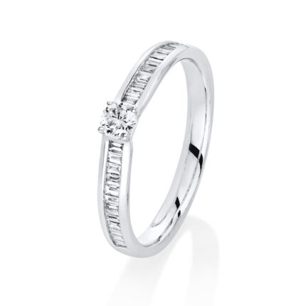 Solitaeire 4er-Krappe Weißgold 18kt 0,33 Diamantringe mit 21 Diamanten - 1C534