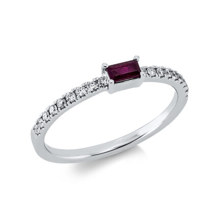 Farbstein Weißgold 18kt 0,16 Diamantringe Farbstein 0,19 ct - 1EA12