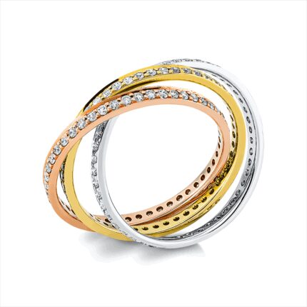 Mehrfachsteinbesatz Weißgold / Gelbgold / Rosegold 18kt 0,98 Diamantringe mit 144 Diamanten - 1EF64