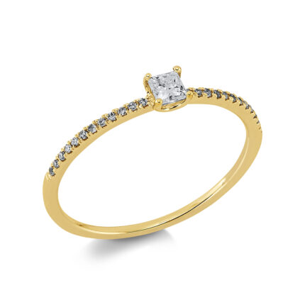 Solitaeire Gelbgold 18kt 0,20 Diamantringe mit 25 Diamanten - 1EU10
