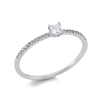 Solitaeire Weißgold 18kt 0,19 Diamantringe mit 25 Diamanten - 1EU10