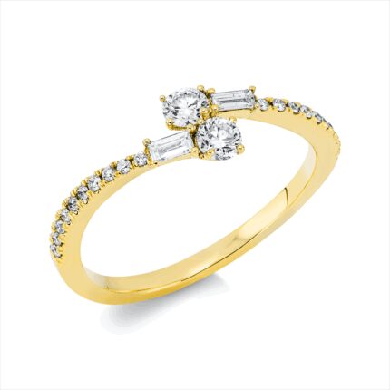 Baguette Gelbgold 18kt 0,40 Diamantringe mit 24 Diamanten - 1EZ95