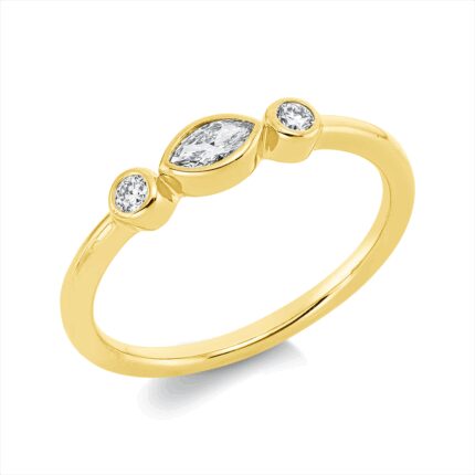 Solitaeire Gelbgold 18kt 0,18 Diamantringe mit 3 Diamanten - 1IB90