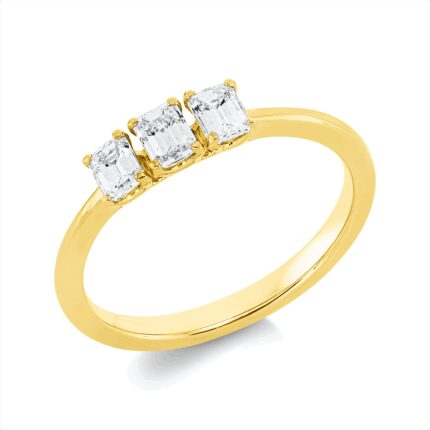 Baguette Gelbgold 18kt 0,55 Diamantringe mit 3 Diamanten - 1IB96