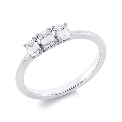 Baguette Weißgold 18kt 0,55 Diamantringe mit 3 Diamanten - 1IB96