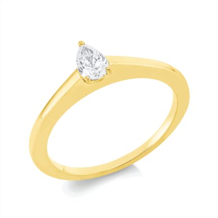 Solitaeire 3er-Krappe Gelbgold 18kt 0,25 Diamantringe mit 1 Diamanten - 1IC80