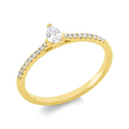 Solitaeire 3er-Krappe Gelbgold 18kt 0,24 Diamantringe mit 19 Diamanten - 1IC84