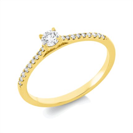 Solitaeire 4er-Krappe Gelbgold 18kt 0,24 Diamantringe mit 19 Diamanten - 1IC85