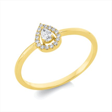 Solitaeire 3er-Krappe Gelbgold 18kt 0,14 Diamantringe mit 17 Diamanten - 1IC90