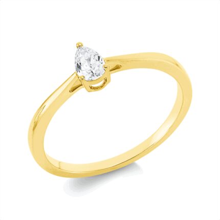 Solitaeire 3er-Krappe Gelbgold 18kt 0,20 Diamantringe mit 1 Diamanten - 1IC97