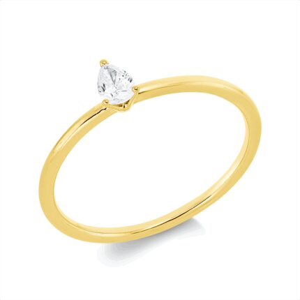 Solitaeire 3er-Krappe Gelbgold 18kt 0,16 Diamantringe mit 1 Diamanten - 1ID06