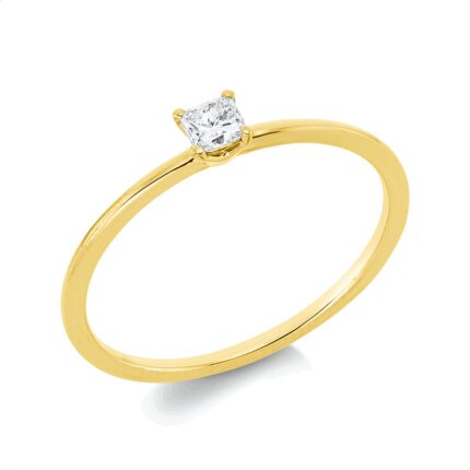 Solitaeire 4er-Krappe Gelbgold 18kt 0,15 Diamantringe mit 1 Diamanten - 1ID09