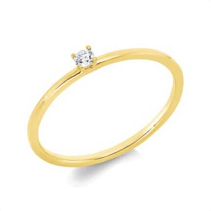Solitaeire 4er-Krappe Gelbgold 18kt 0,05 Diamantringe mit 1 Diamanten - 1ID99
