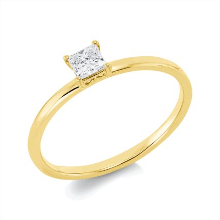 Solitaeire 4er-Krappe Gelbgold 18kt 0,25 Diamantringe mit 1 Diamanten - 1IE01