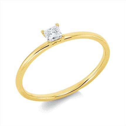 Solitaeire 4er-Krappe Gelbgold 18kt 0,15 Diamantringe mit 1 Diamanten - 1IE03