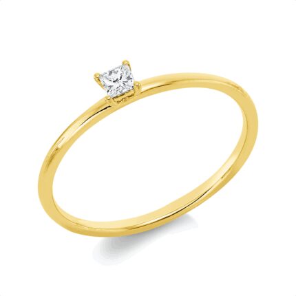 Solitaeire 4er-Krappe Gelbgold 18kt 0,10 Diamantringe mit 1 Diamanten - 1IE06