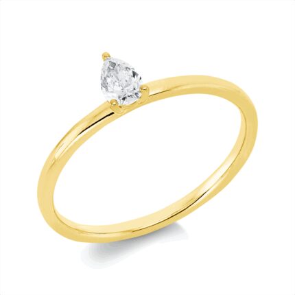 Solitaeire 3er-Krappe Gelbgold 18kt 0,20 Diamantringe mit 1 Diamanten - 1IE08