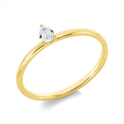 Solitaeire 3er-Krappe Gelbgold 18kt 0,14 Diamantringe mit 1 Diamanten - 1IE10