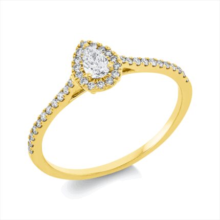 Solitaeire Gelbgold 18kt 0,31 Diamantringe mit 38 Diamanten - 1IE28