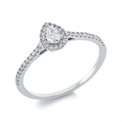 Solitaeire Weißgold 18kt 0,30 Diamantringe mit 38 Diamanten - 1IE28