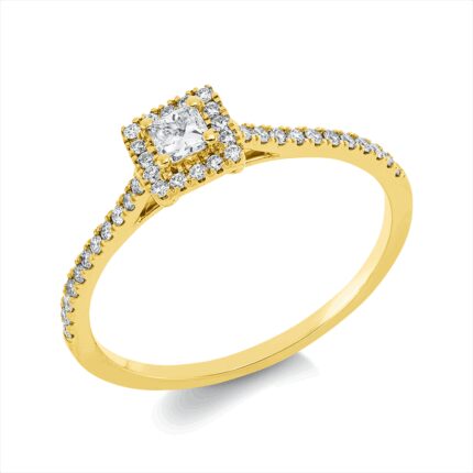 Solitaeire Gelbgold 18kt 0,31 Diamantringe mit 39 Diamanten - 1IE29