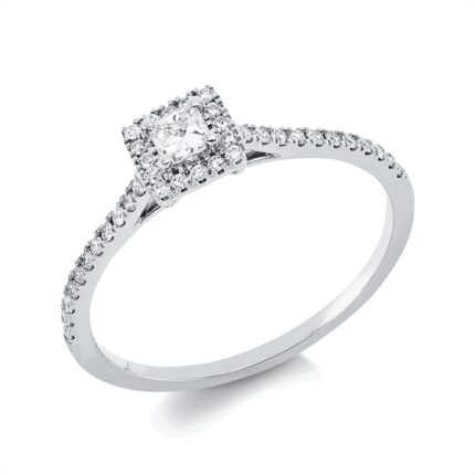 Solitaeire Weißgold 18kt 0,32 Diamantringe mit 39 Diamanten - 1IE29