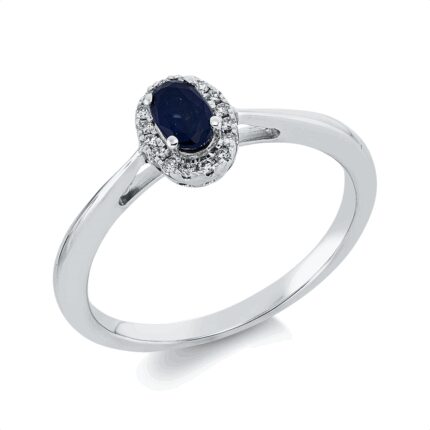 Farbstein Weißgold 18kt 0,06 Diamantringe Farbstein 0,35 ct - 1IE30