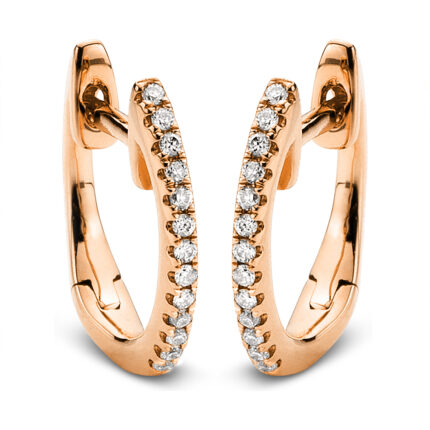 Creolen Rosegold 18kt 0,07 Diamantschmuck mit 26 Diamanten - 2B100