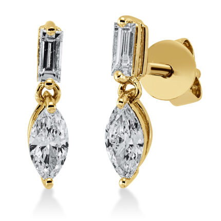 Ohrstecker Gelbgold 18kt 0,54 Diamantschmuck mit 4 Diamanten - 2Q958