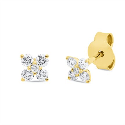 Ohrstecker Gelbgold 18kt 0,29 Diamantschmuck mit 10 Diamanten - 2V738