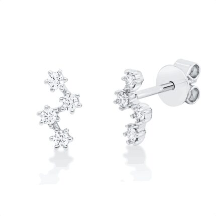 Ohrstecker Weißgold 18kt 0,18 Diamantschmuck mit 8 Diamanten - 2V747