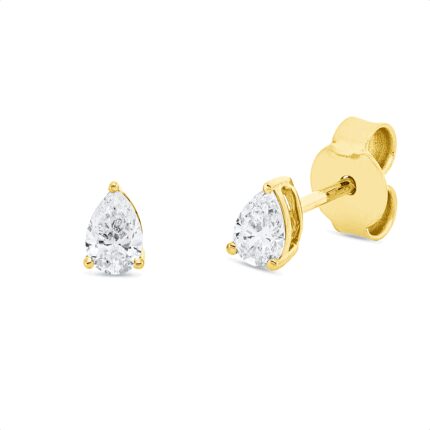 Ohrstecker 3er-Krappe Gelbgold 18kt 0,38 Diamantschmuck mit 2 Diamanten - 2V750