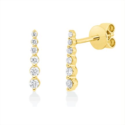 Ohrstecker Gelbgold 18kt 0,20 Diamantschmuck mit 12 Diamanten - 2V766