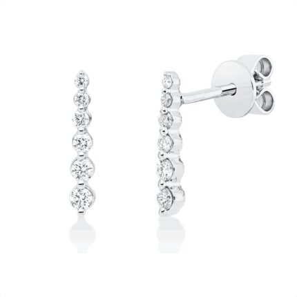 Ohrstecker Weißgold 18kt 0,20 Diamantschmuck mit 12 Diamanten - 2V766