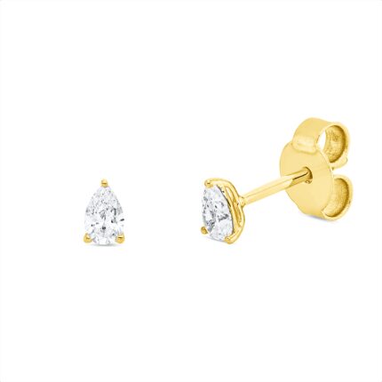 Ohrstecker 3er-Krappe Gelbgold 18kt 0,28 Diamantschmuck mit 2 Diamanten - 2V783