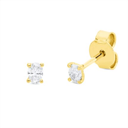 Ohrstecker 4er-Krappe Gelbgold 18kt 0,18 Diamantschmuck mit 2 Diamanten - 2V789