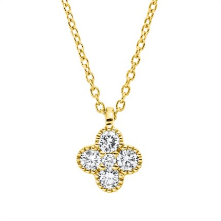 Collier Gelbgold 18kt 0,18 Diamantschmuck mit 5 Diamanten - 4O952