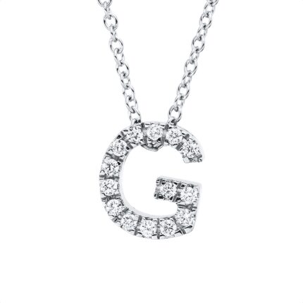 Collier Weißgold 18kt 0,10 Diamantschmuck mit 14 Diamanten - 4P012