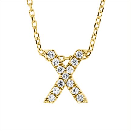 Collier Gelbgold 18kt 0,09 Diamantschmuck mit 13 Diamanten - 4P030
