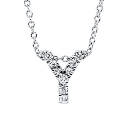 Collier Weißgold 18kt 0,07 Diamantschmuck mit 9 Diamanten - 4P031