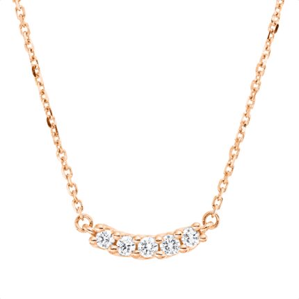 Collier Rosegold 18kt 0,10 Diamantschmuck mit 5 Diamanten - 4P074