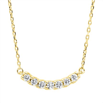 Collier Gelbgold 18kt 0,13 Diamantschmuck mit 7 Diamanten - 4P075