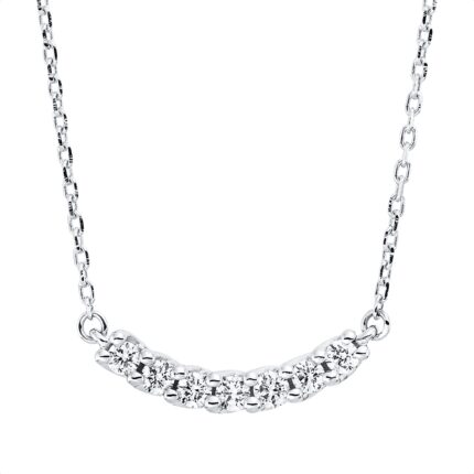 Collier Weißgold 18kt 0,13 Diamantschmuck mit 7 Diamanten - 4P075