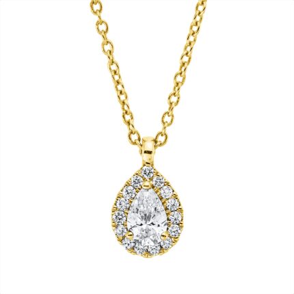 Collier 3er-Krappe Gelbgold 18kt 0,21 Diamantschmuck mit 16 Diamanten - 4P081