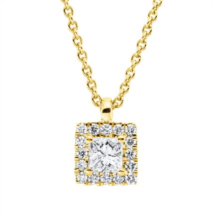 Collier Gelbgold 18kt 0,21 Diamantschmuck mit 17 Diamanten - 4P082