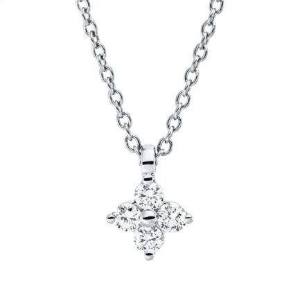 Collier Weißgold 18kt 0,10 Diamantschmuck mit 4 Diamanten - 4P083