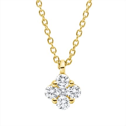 Collier Gelbgold 18kt 0,19 Diamantschmuck mit 5 Diamanten - 4P084