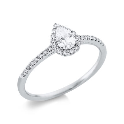 Solitaeire 3er-Krappe Weißgold 18kt 0,38 Diamantringe mit 31 Diamanten - 1BF39